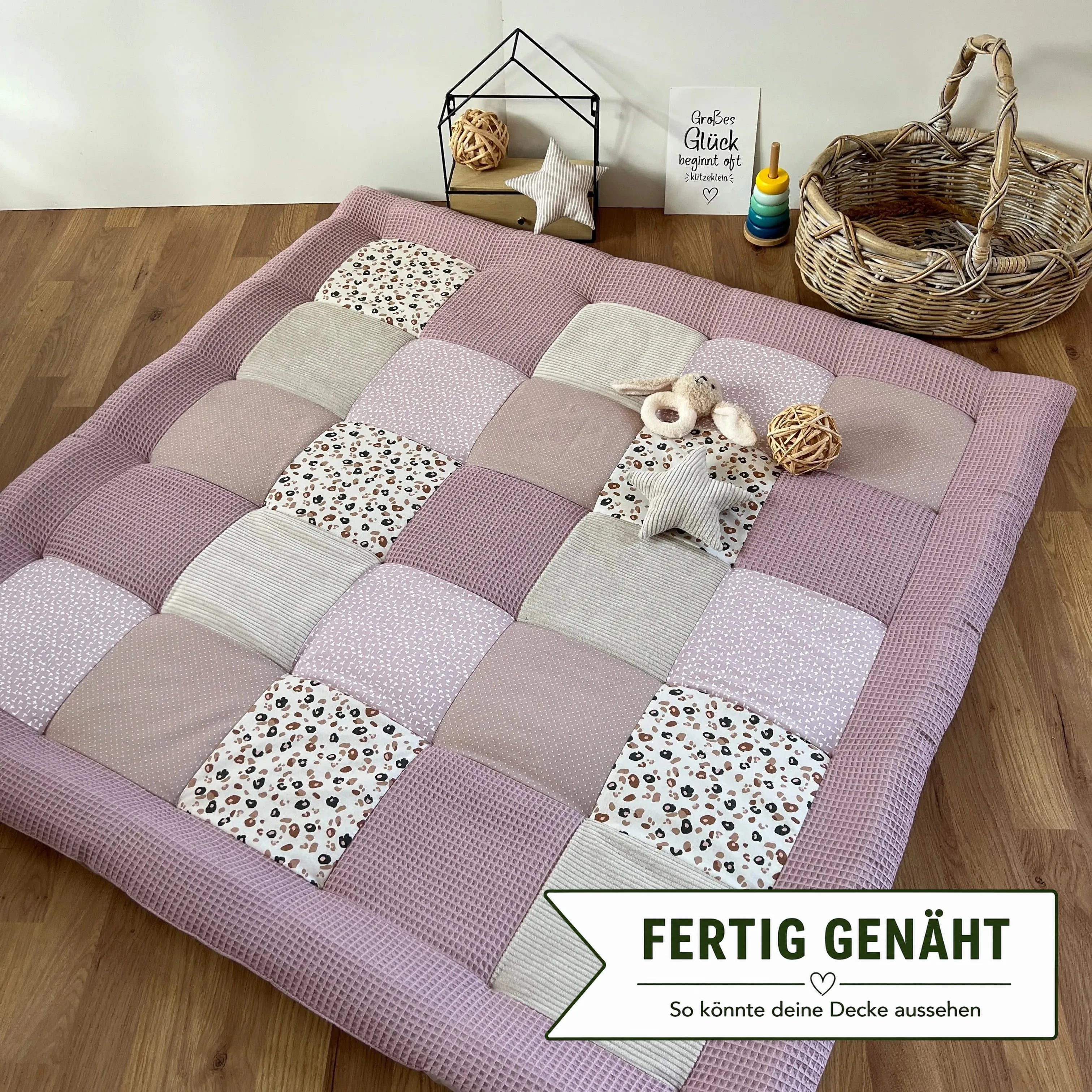 Nähpaket * Krabbeldecke* Patchwork * Leo Rosa Sand-stoffwerk-siegen