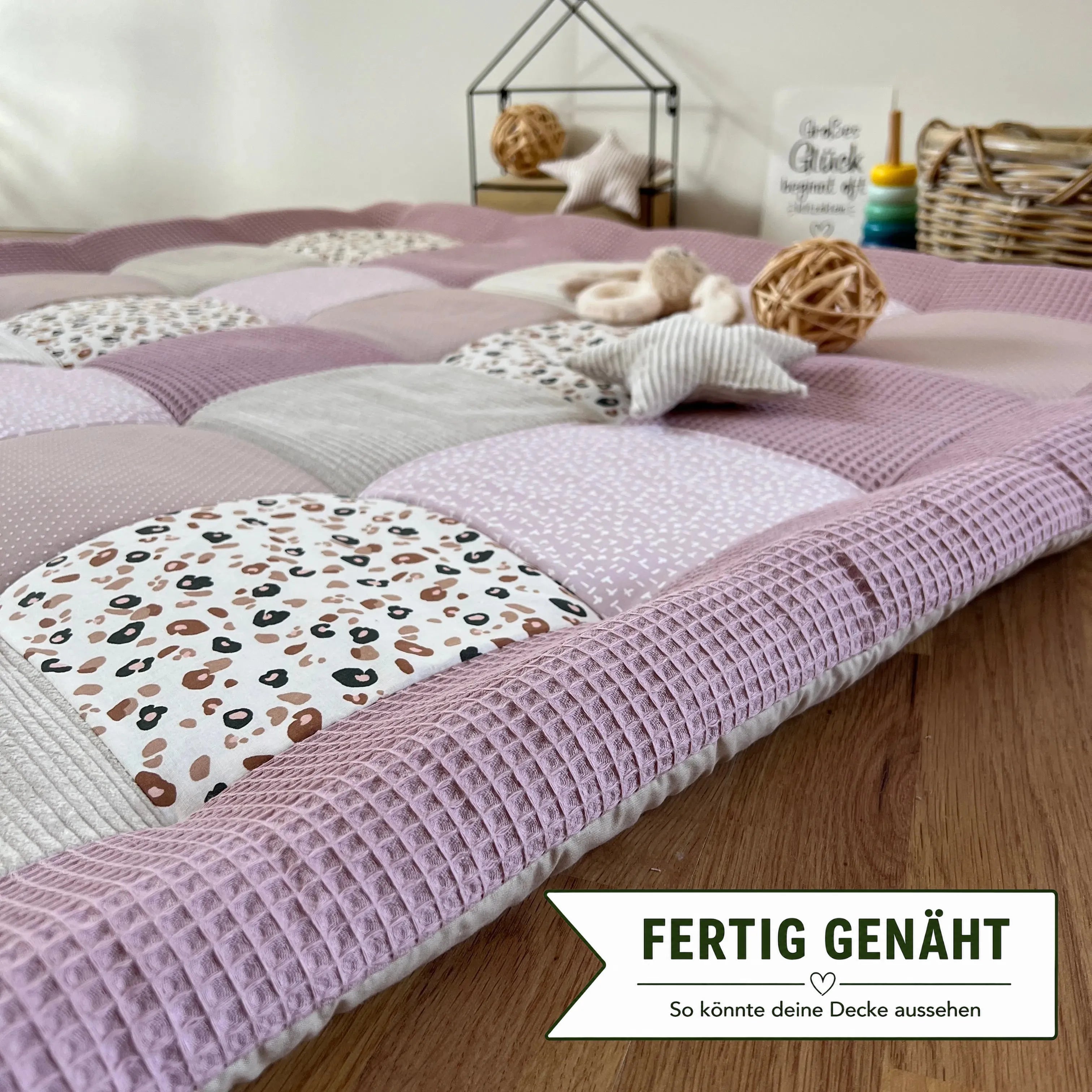 Nähpaket * Krabbeldecke* Patchwork * Leo Rosa Sand-stoffwerk-siegen