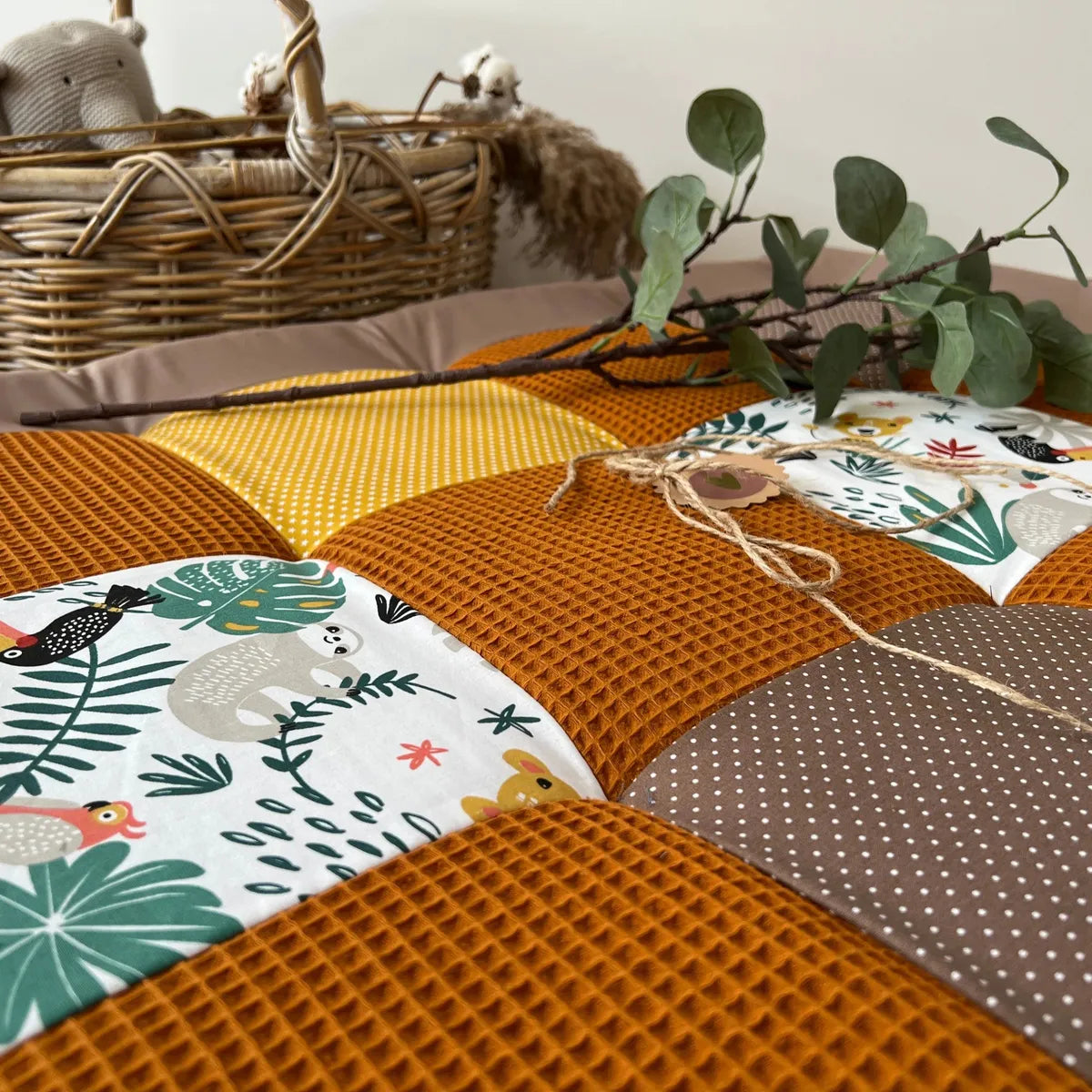 Nähpaket * Krabbeldecke* Patchwork * Safari Senfgelb Curry-stoffwerk-siegen
