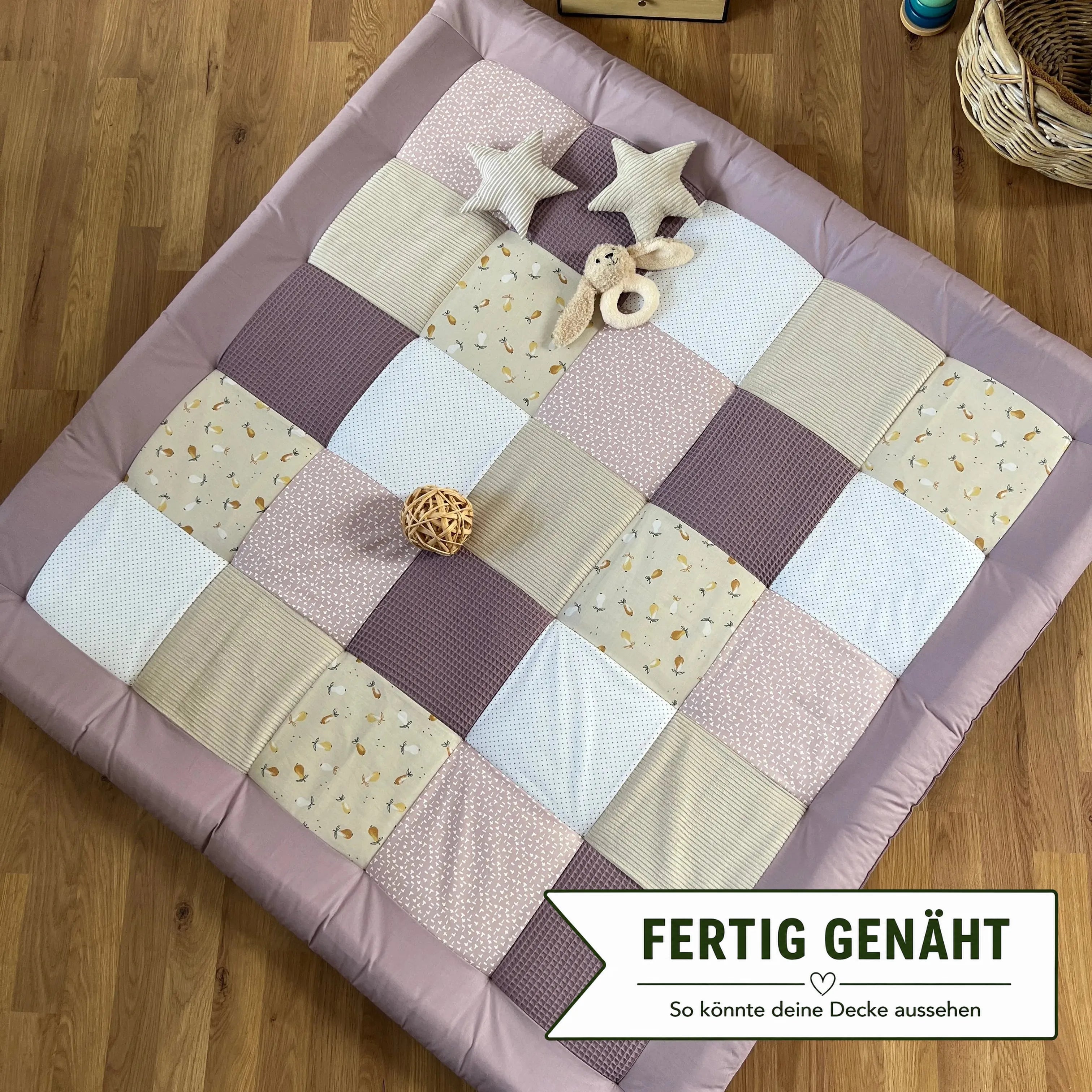 Nähpaket * Krabbeldecke* Patchwork * Sommerwiese Lilac Sand-stoffwerk-siegen