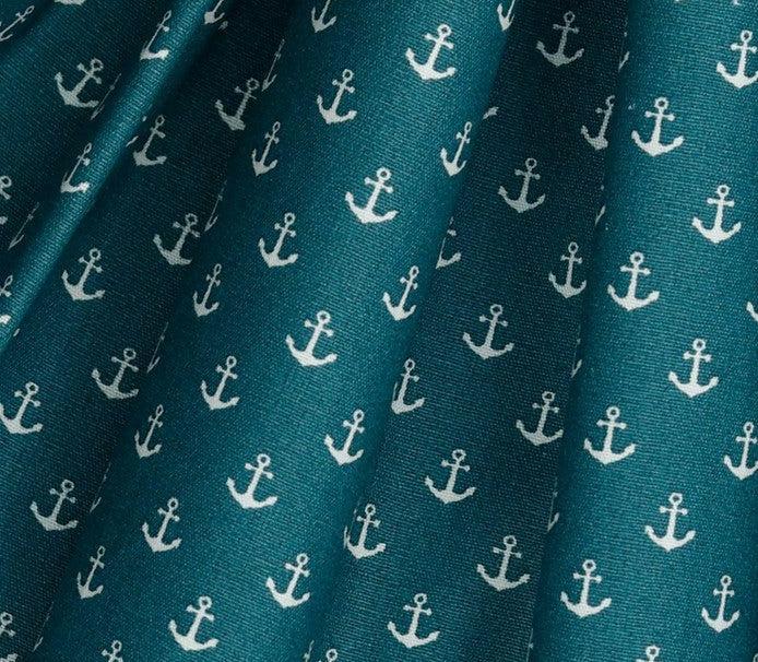 Baumwollstoff Popeline petrol Mini Anker – stoffwerk-siegen