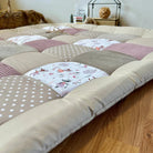 Nähpaket * Krabbeldecke* Patchwork * Cord Rehe Altrosa Sand-stoffwerk-siegen