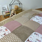 Nähpaket * Krabbeldecke* Patchwork * Cord Rehe Altrosa Sand-stoffwerk-siegen