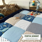 Nähpaket * Krabbeldecke* Patchwork * Dinosaurier Blau Sand-stoffwerk-siegen