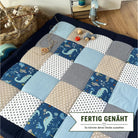 Nähpaket * Krabbeldecke* Patchwork * Dinosaurier Blau Sand-stoffwerk-siegen