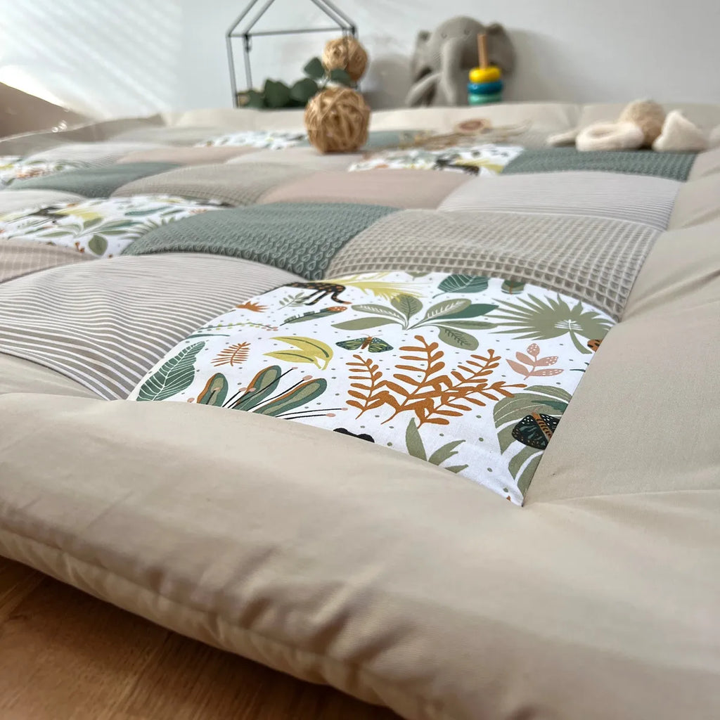 Nähpaket * Krabbeldecke* Patchwork * Dschungel Sand Salbei-stoffwerk-siegen