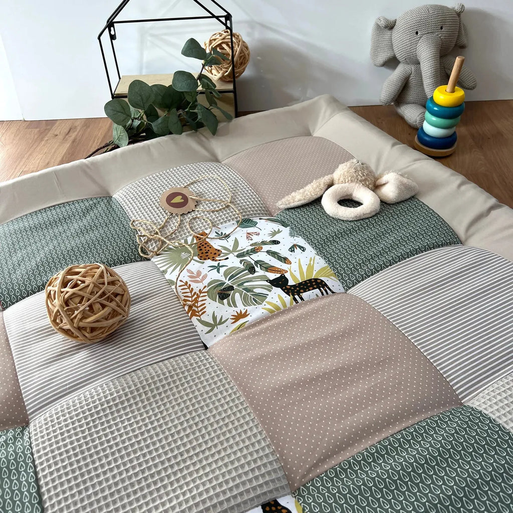 Nähpaket * Krabbeldecke* Patchwork * Dschungel Sand Salbei-stoffwerk-siegen