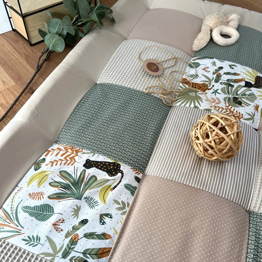 Nähpaket * Krabbeldecke* Patchwork * Dschungel Sand Salbei-stoffwerk-siegen
