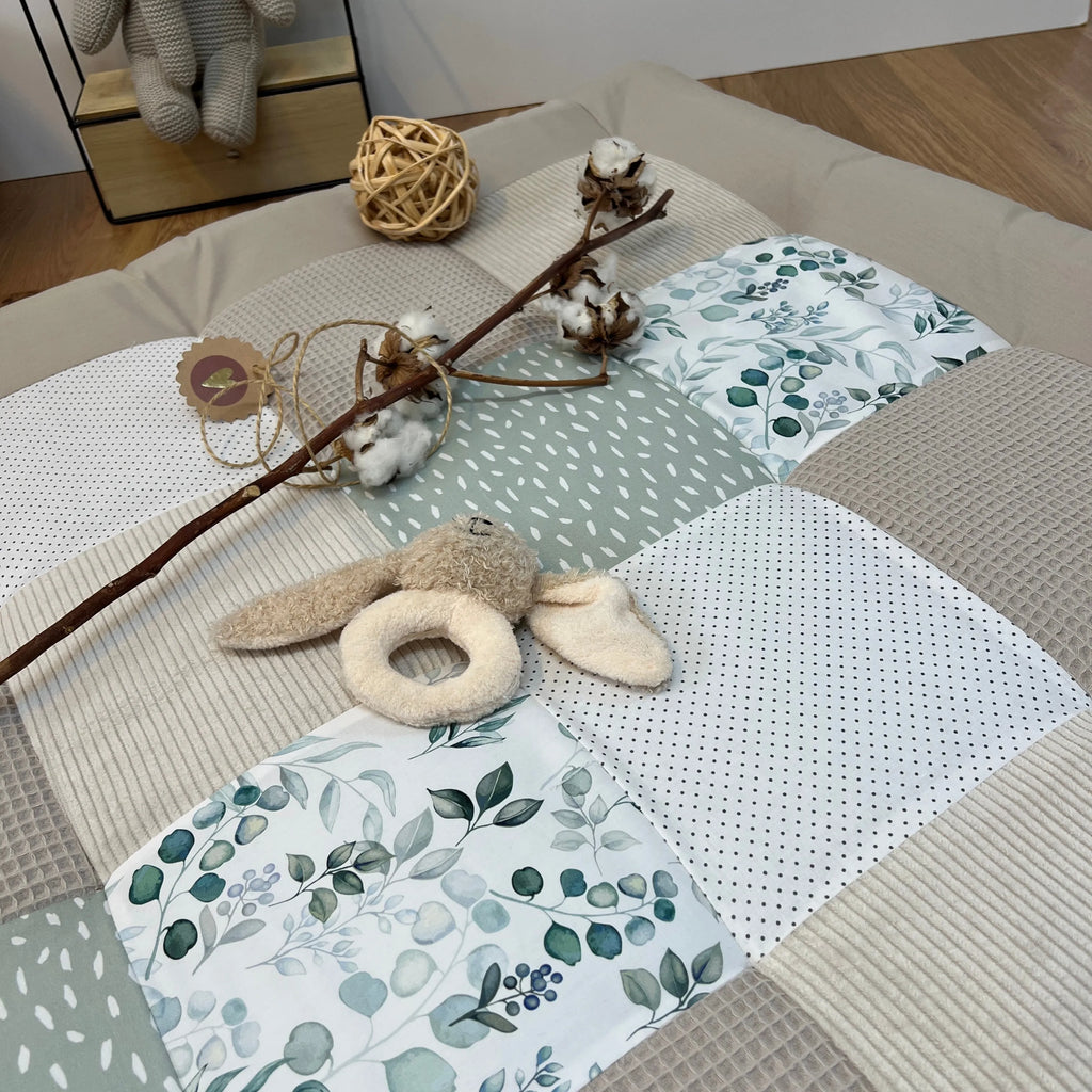 Nähpaket * Krabbeldecke* Patchwork * Eukalyptus Cord Sand Waffel-stoffwerk-siegen