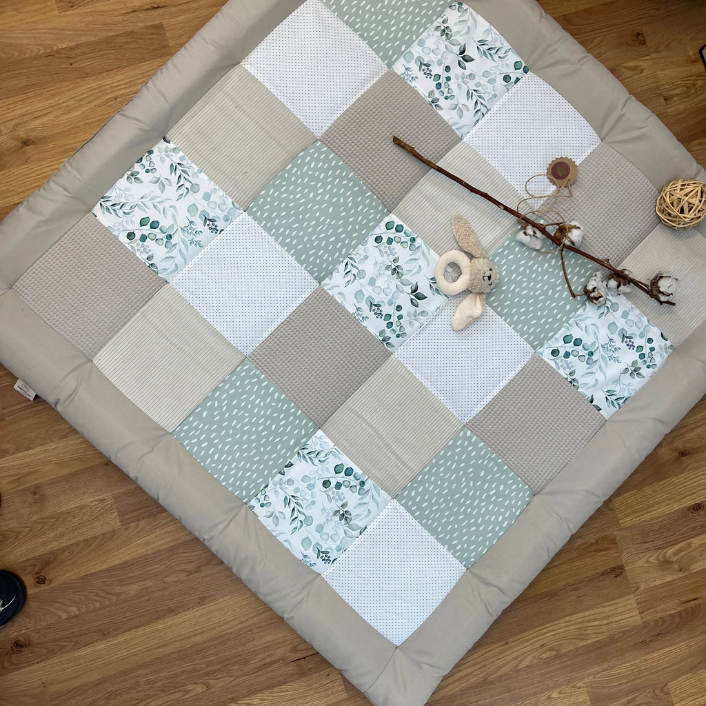 Nähpaket * Krabbeldecke* Patchwork * Eukalyptus Cord Sand Waffel-stoffwerk-siegen