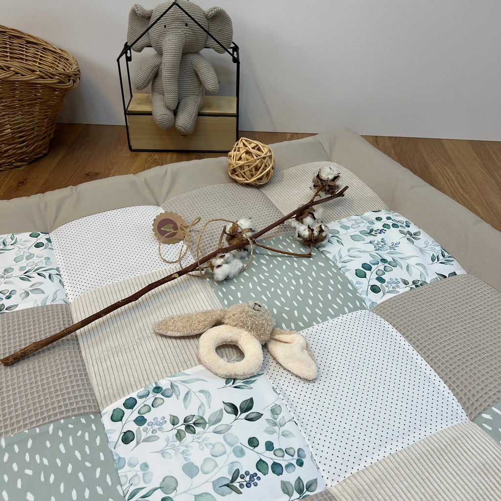 Nähpaket * Krabbeldecke* Patchwork * Eukalyptus Cord Sand Waffel-stoffwerk-siegen