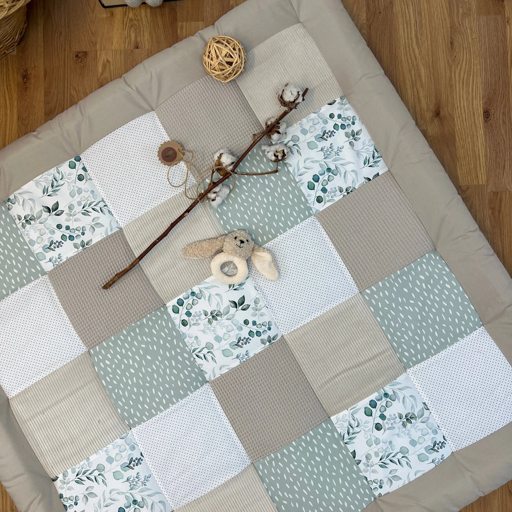 Nähpaket * Krabbeldecke* Patchwork * Eukalyptus Cord Sand Waffel-stoffwerk-siegen