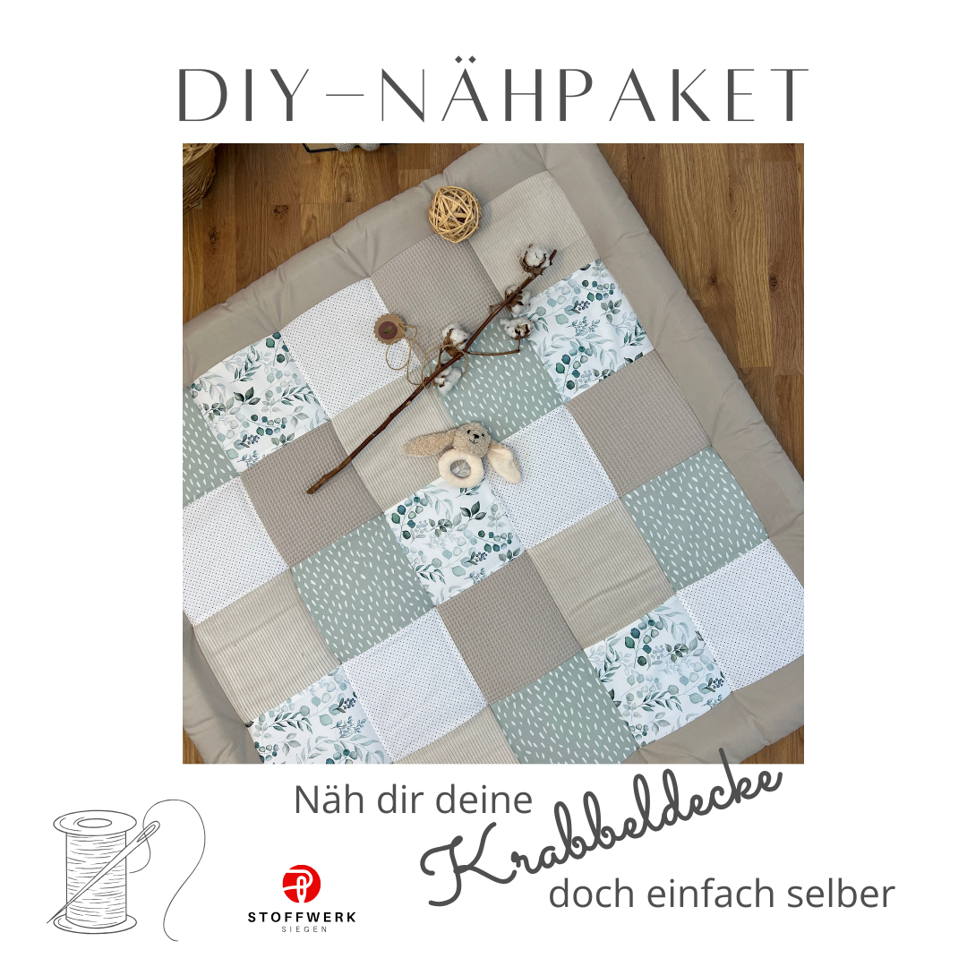 Nähpaket * Krabbeldecke* Patchwork * Eukalyptus Cord Sand Waffel-stoffwerk-siegen