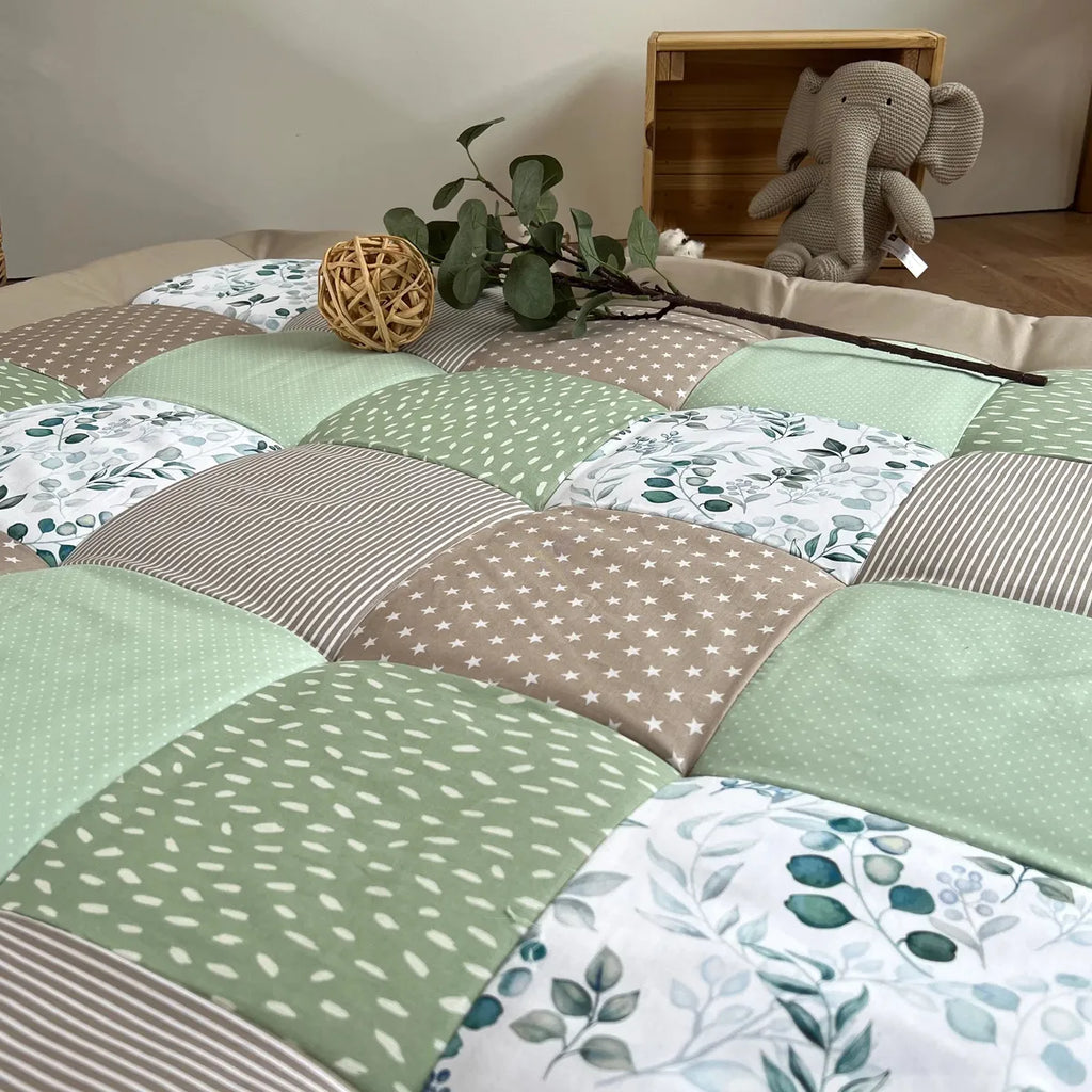 Nähpaket * Krabbeldecke* Patchwork * Eukalyptus Salbei Sand-stoffwerk-siegen