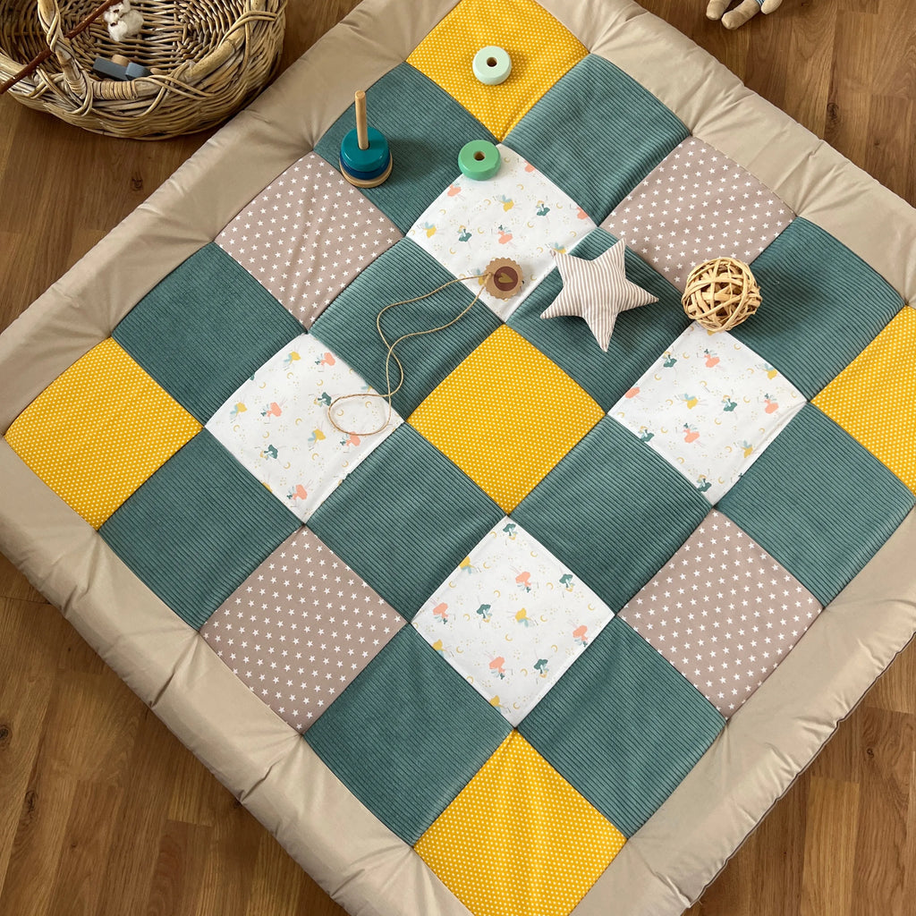 Nähpaket * Krabbeldecke* Patchwork * Feenzauber Salbei Sand Gelb-stoffwerk-siegen