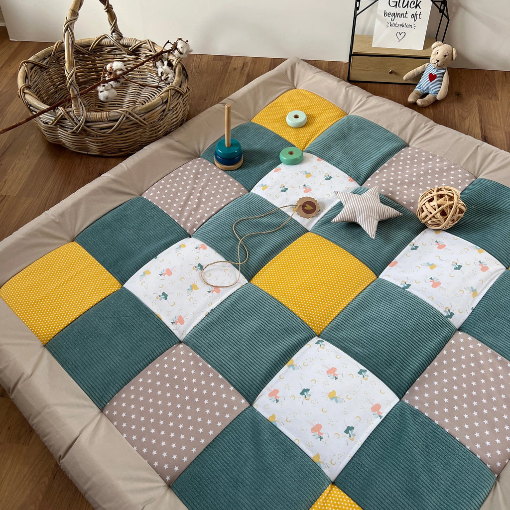 Nähpaket * Krabbeldecke* Patchwork * Feenzauber Salbei Sand Gelb-stoffwerk-siegen