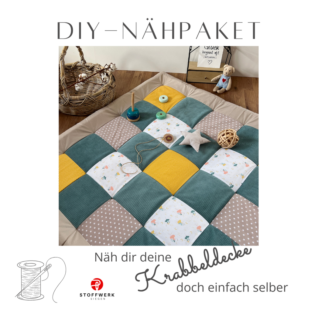 Nähpaket * Krabbeldecke* Patchwork * Feenzauber Salbei Sand Gelb-stoffwerk-siegen