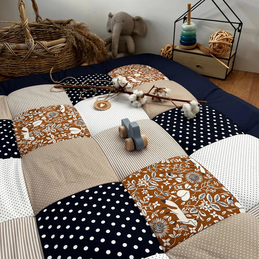 Nähpaket * Krabbeldecke* Patchwork * Fuchs Rost Blau-stoffwerk-siegen