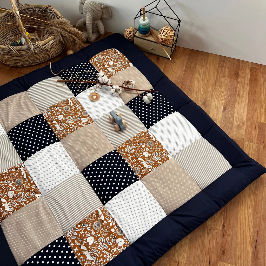 Nähpaket * Krabbeldecke* Patchwork * Fuchs Rost Blau-stoffwerk-siegen