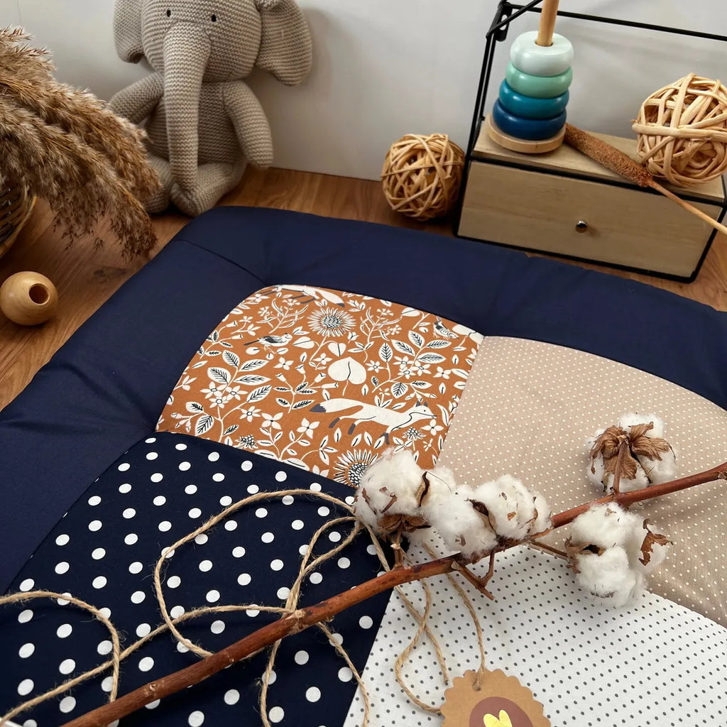 Nähpaket * Krabbeldecke* Patchwork * Fuchs Rost Blau-stoffwerk-siegen