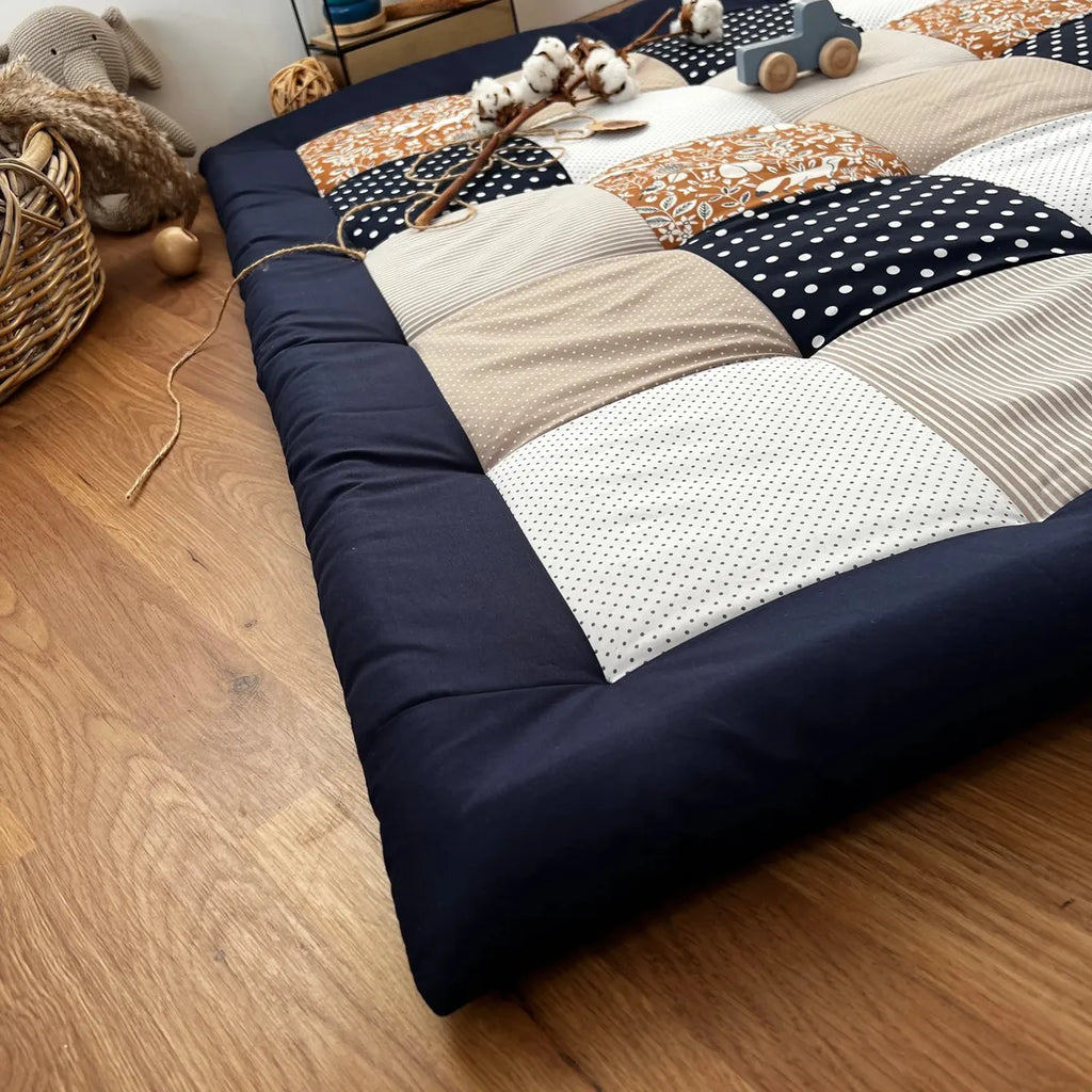 Nähpaket * Krabbeldecke* Patchwork * Fuchs Rost Blau-stoffwerk-siegen