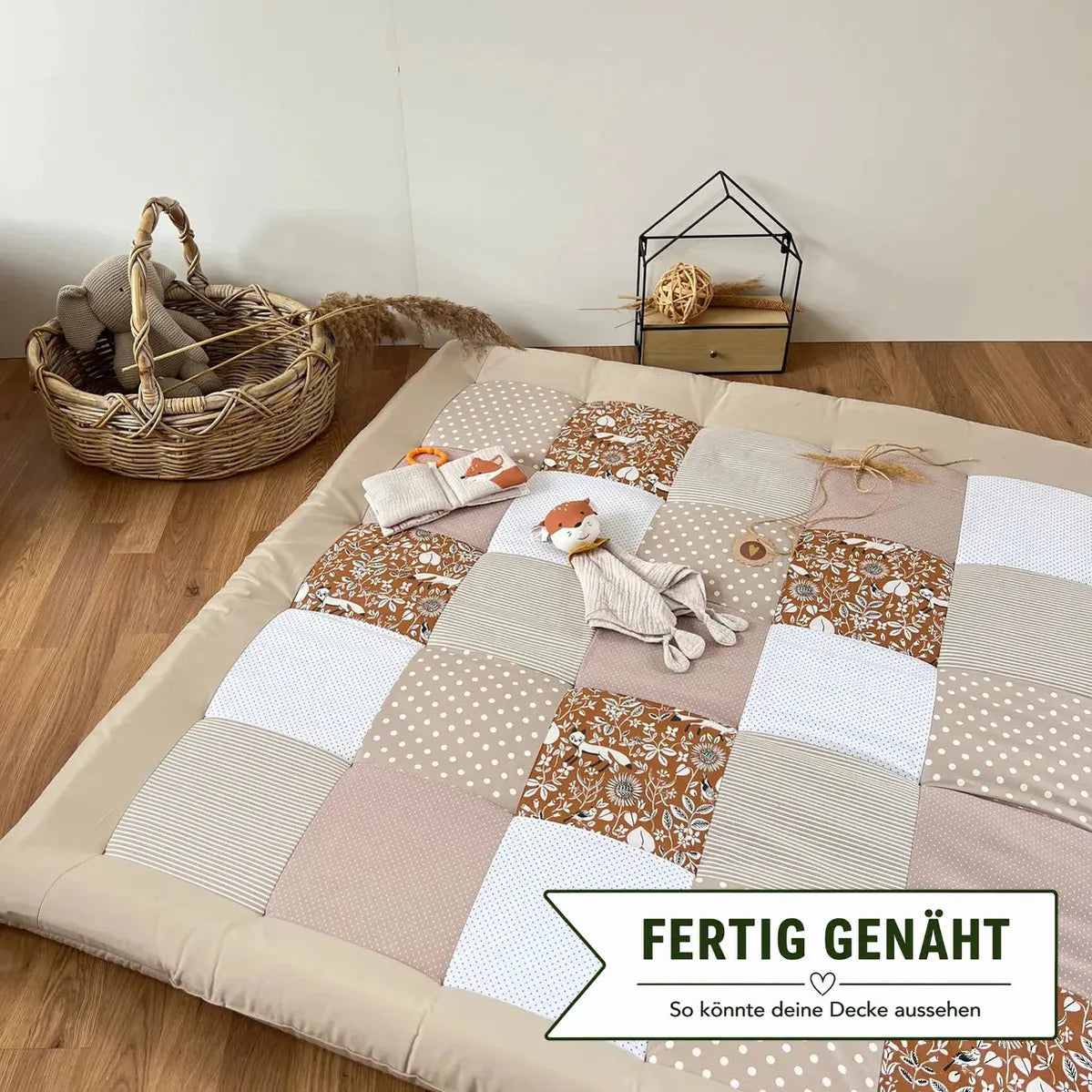 Nähpaket * Krabbeldecke* Patchwork * Fuchs Rost Sand-stoffwerk-siegen