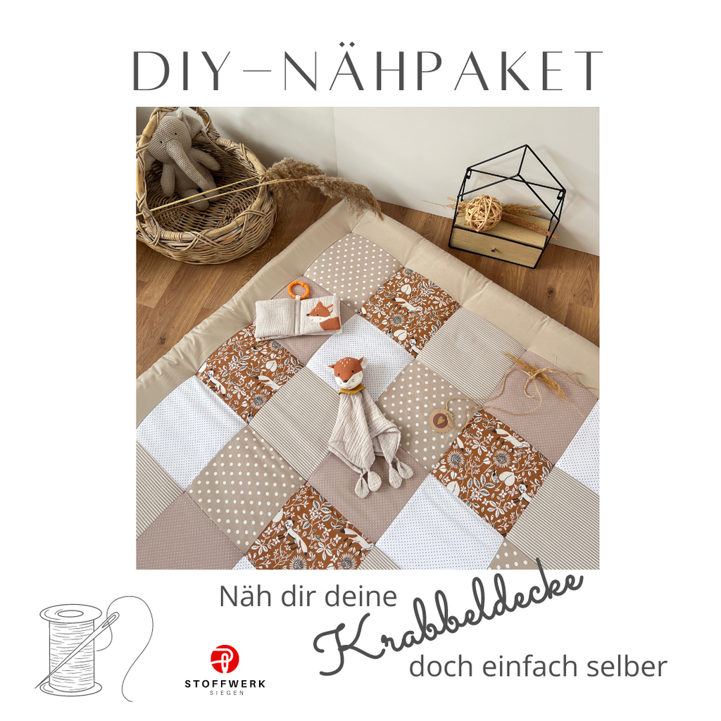 Nähpaket * Krabbeldecke* Patchwork * Fuchs Rost Sand-stoffwerk-siegen