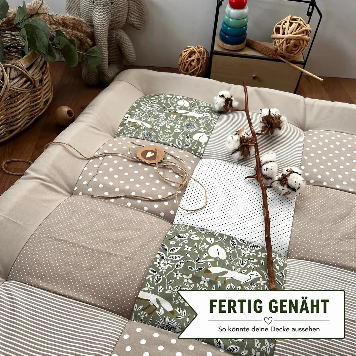 Nähpaket * Krabbeldecke* Patchwork * Fuchs Salbei Sand-stoffwerk-siegen