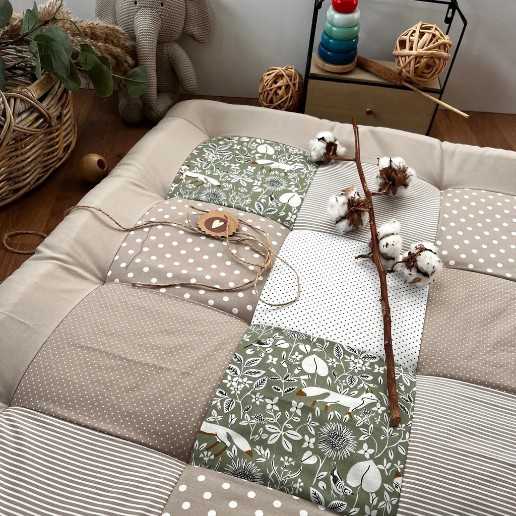 Nähpaket * Krabbeldecke* Patchwork * Fuchs Salbei Sand-stoffwerk-siegen