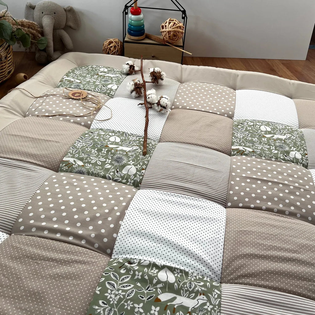 Nähpaket * Krabbeldecke* Patchwork * Fuchs Salbei Sand-stoffwerk-siegen