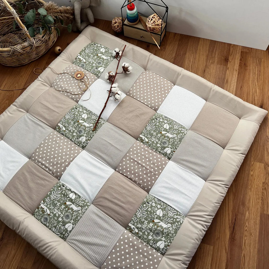 Nähpaket * Krabbeldecke* Patchwork * Fuchs Salbei Sand-stoffwerk-siegen