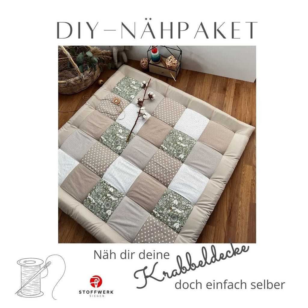 Nähpaket * Krabbeldecke* Patchwork * Fuchs Salbei Sand-stoffwerk-siegen