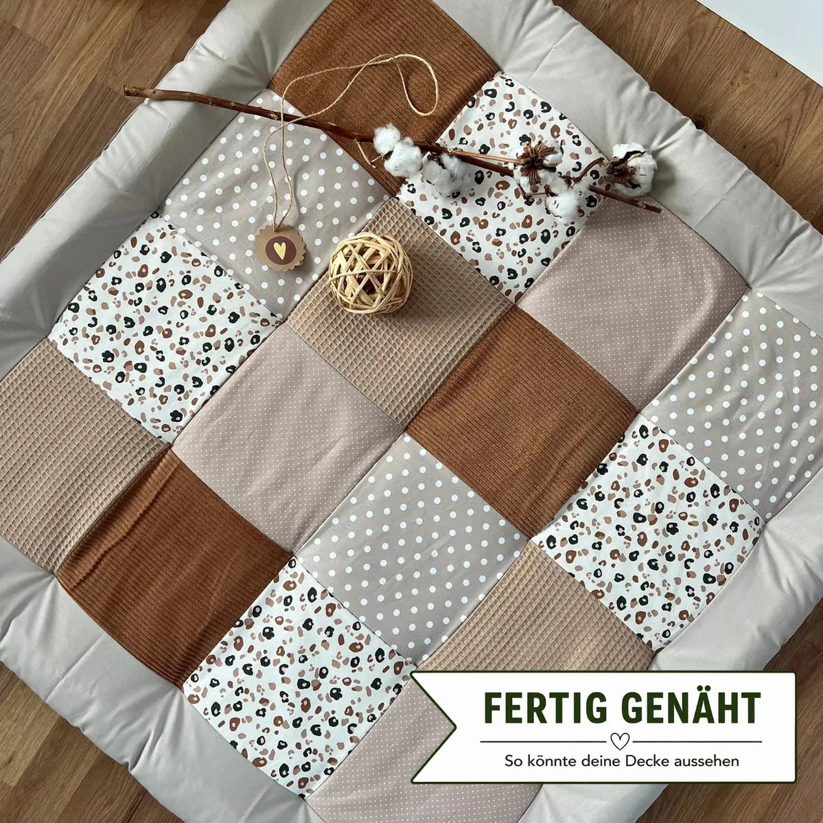 Nähpaket * Krabbeldecke* Patchwork * Leo Leopardenmuster-stoffwerk-siegen