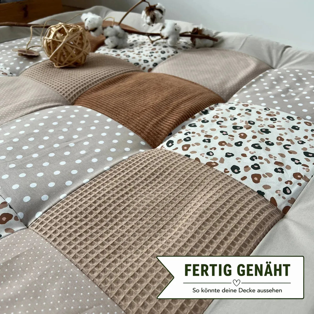 Nähpaket * Krabbeldecke* Patchwork * Leo Leopardenmuster-stoffwerk-siegen