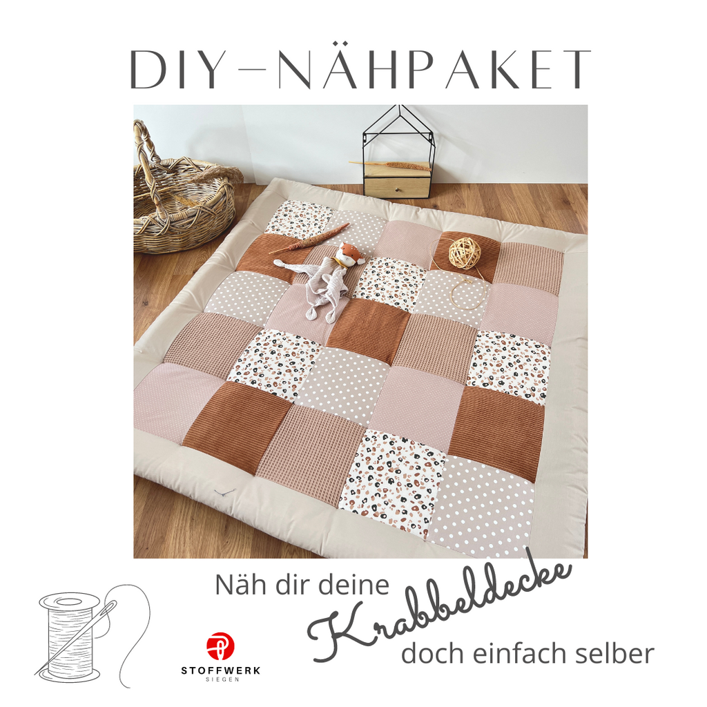 Nähpaket * Krabbeldecke* Patchwork * Leo Leopardenmuster-stoffwerk-siegen