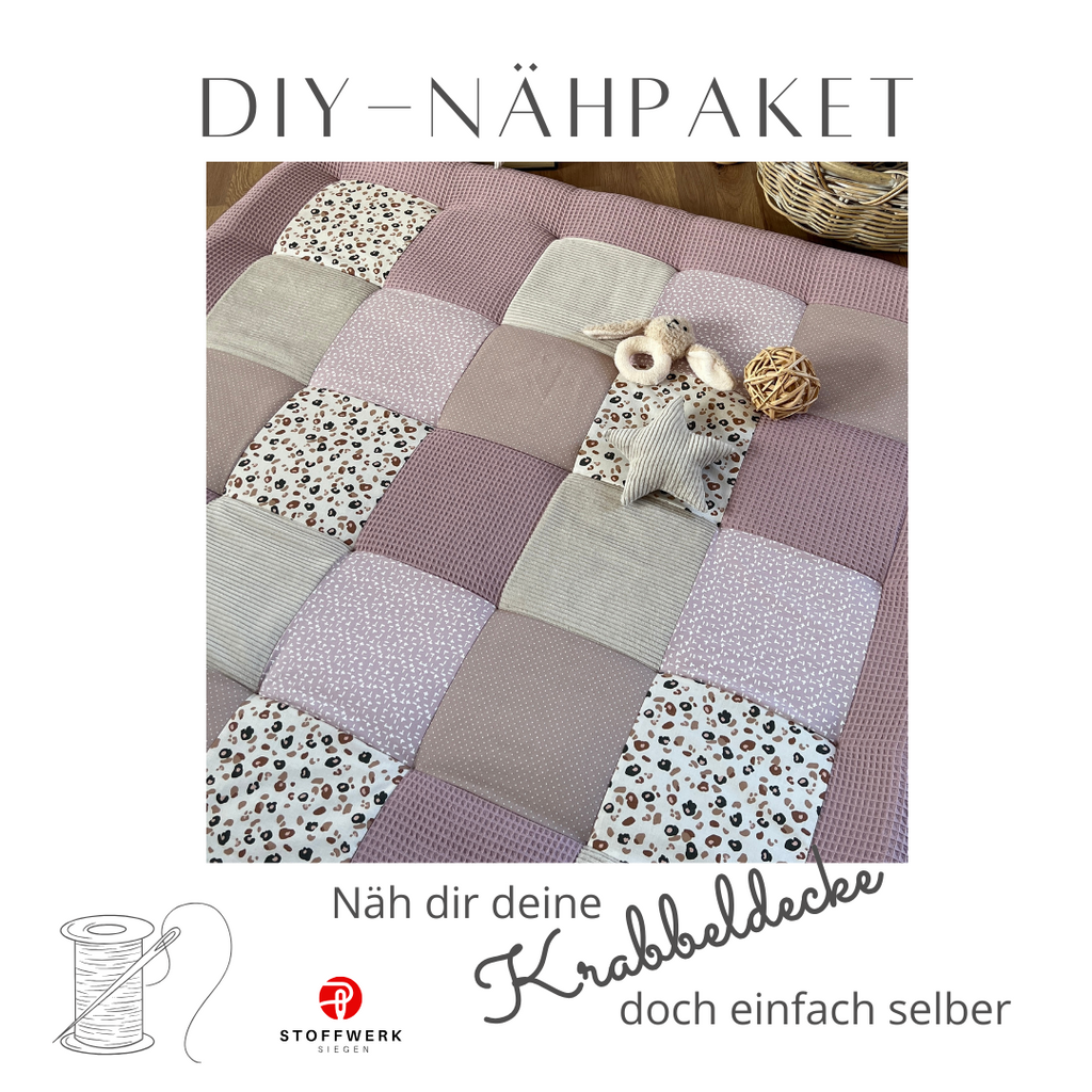 Nähpaket * Krabbeldecke* Patchwork * Leo Rosa Sand-stoffwerk-siegen