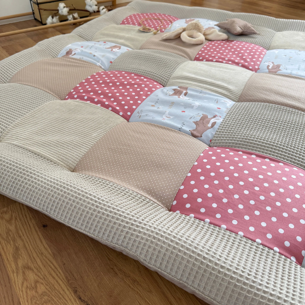 Nähpaket * Krabbeldecke* Patchwork * Märchen Altrosa Sand-stoffwerk-siegen