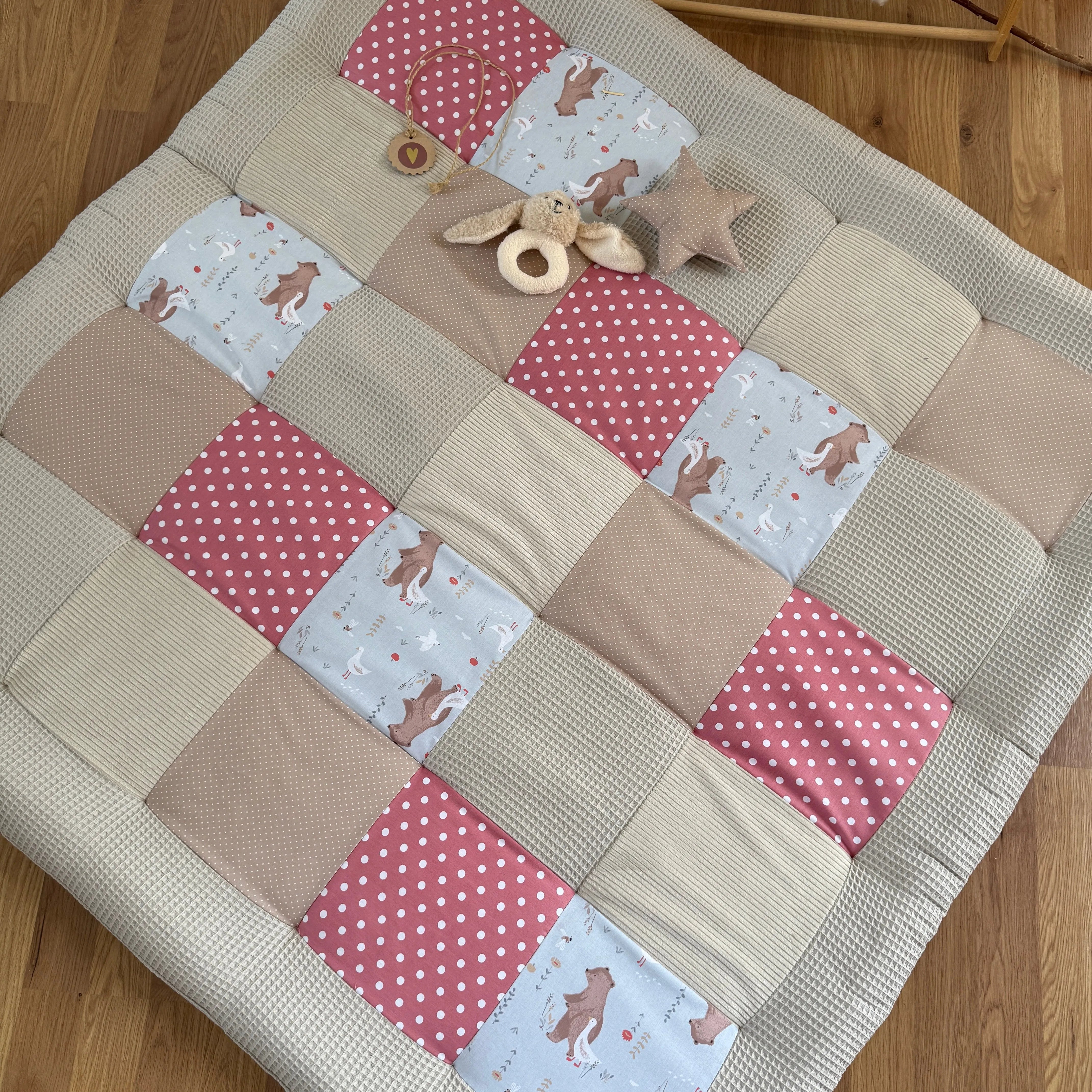 Nähpaket * Krabbeldecke* Patchwork * Märchen Altrosa Sand-stoffwerk-siegen