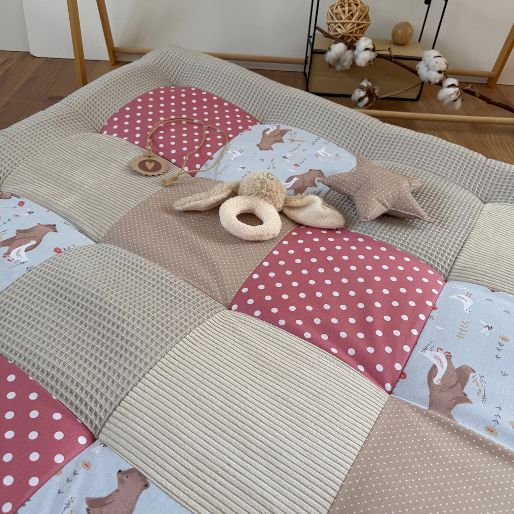 Nähpaket * Krabbeldecke* Patchwork * Märchen Altrosa Sand-stoffwerk-siegen