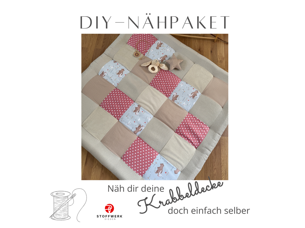 Nähpaket * Krabbeldecke* Patchwork * Märchen Altrosa Sand-stoffwerk-siegen