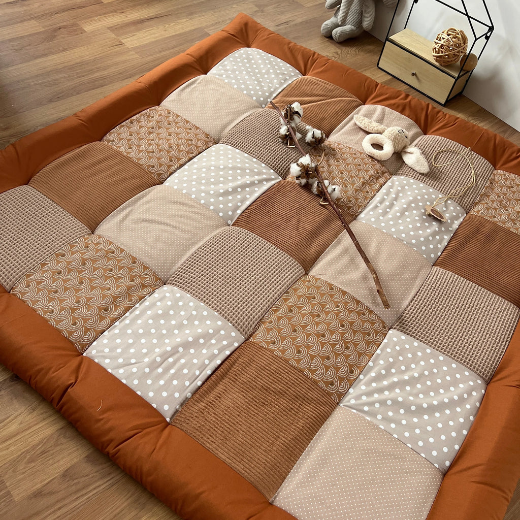 Nähpaket * Krabbeldecke* Patchwork * Regenbogen Rost Sand-stoffwerk-siegen