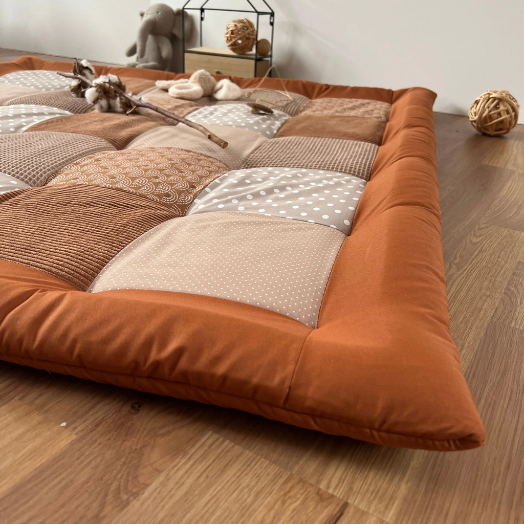 Nähpaket * Krabbeldecke* Patchwork * Regenbogen Rost Sand-stoffwerk-siegen