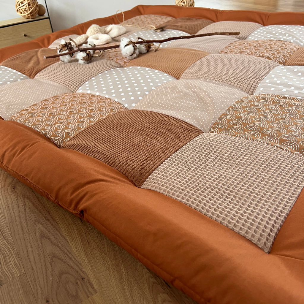 Nähpaket * Krabbeldecke* Patchwork * Regenbogen Rost Sand-stoffwerk-siegen