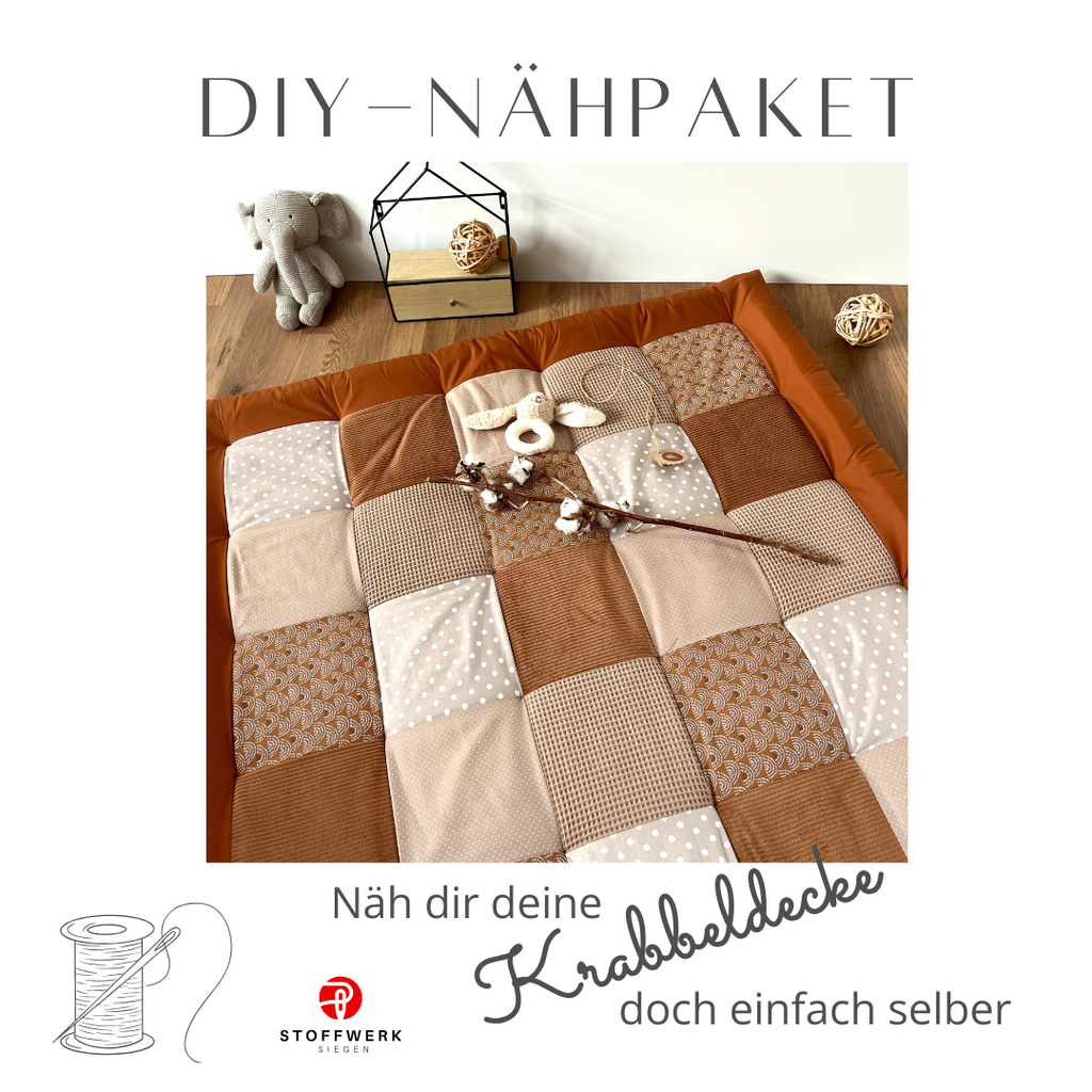 Nähpaket * Krabbeldecke* Patchwork * Regenbogen Rost Sand-stoffwerk-siegen