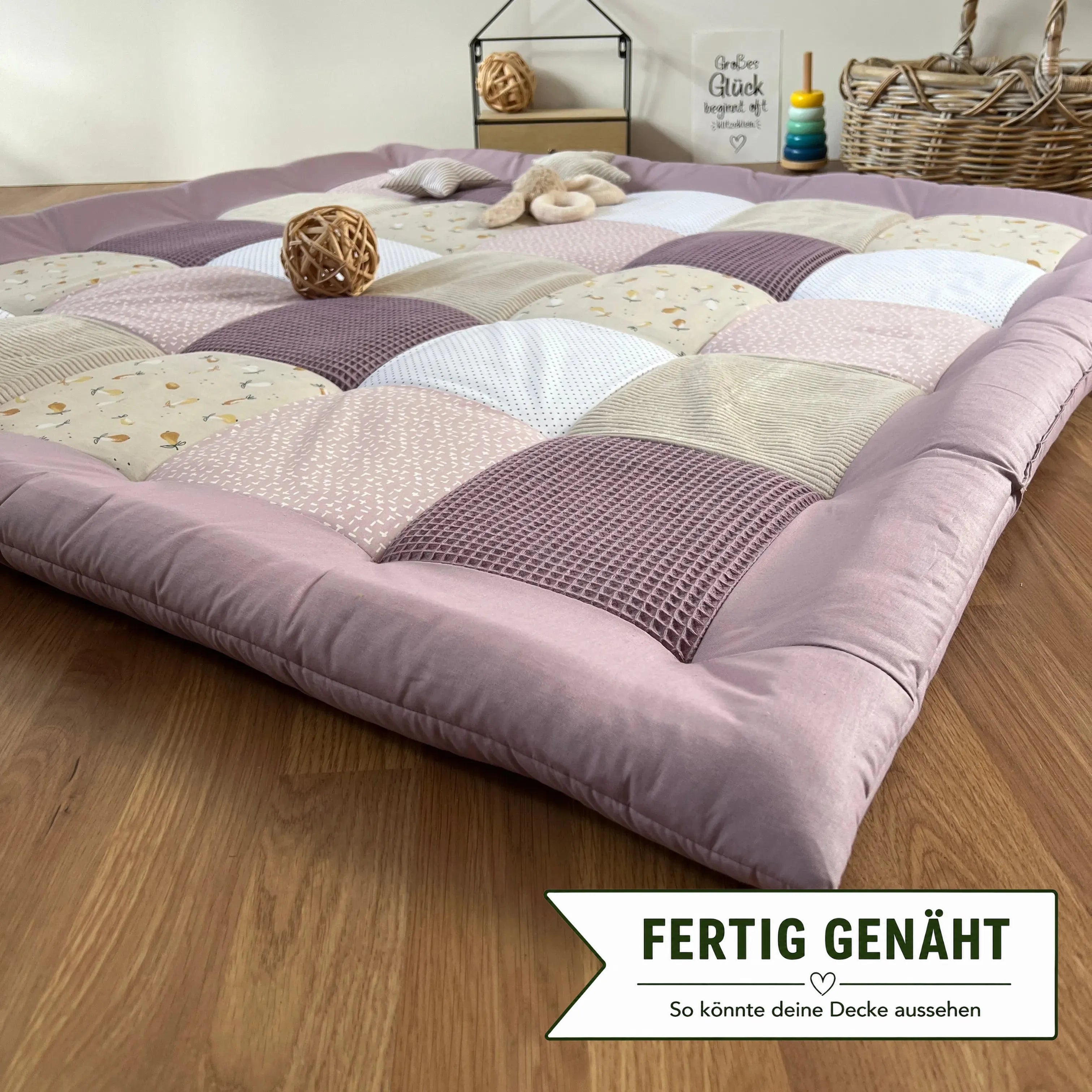 Nähpaket * Krabbeldecke* Patchwork * Sommerwiese Lilac Sand-stoffwerk-siegen