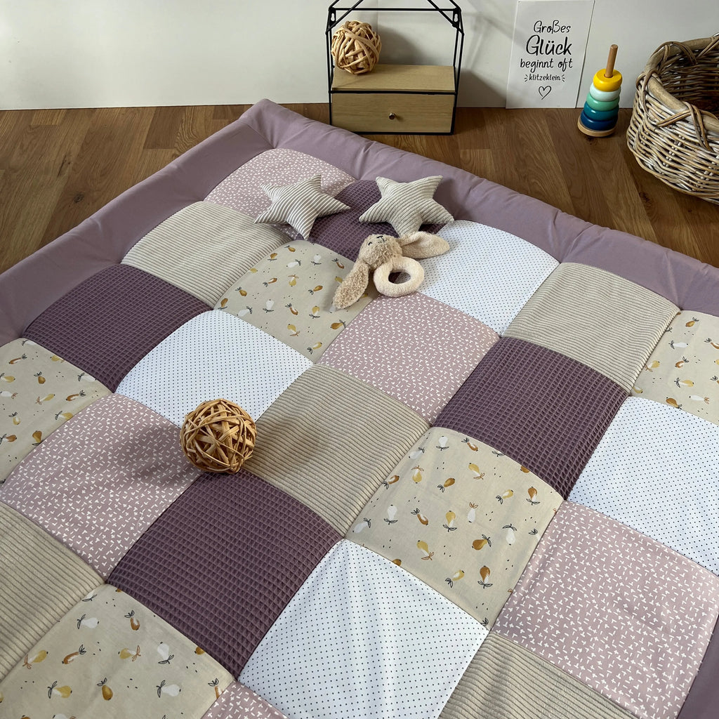 Nähpaket * Krabbeldecke* Patchwork * Sommerwiese Lilac Sand-stoffwerk-siegen