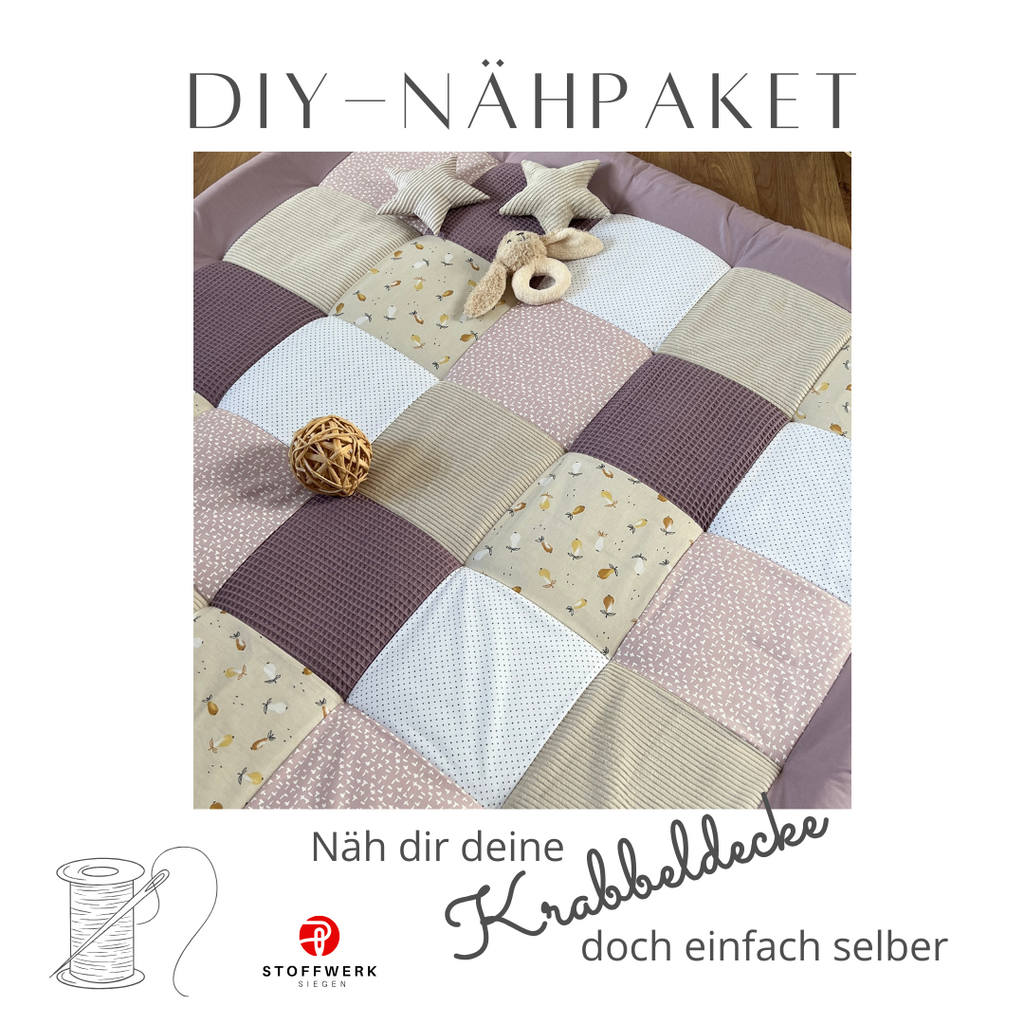 Nähpaket * Krabbeldecke* Patchwork * Sommerwiese Lilac Sand-stoffwerk-siegen