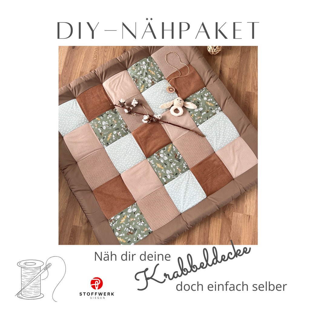 Nähpaket * Krabbeldecke* Patchwork * Sumatra Salbei Rost-stoffwerk-siegen