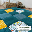 Nähpaket * Krabbeldecke* Patchwork * Waffelpique´* Dschungel Petrol-stoffwerk-siegen