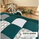 Nähpaket * Krabbeldecke* Patchwork * Waffelpique´* Elefant Petrol-stoffwerk-siegen
